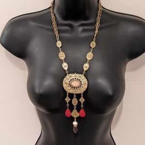 Chico's Bohemian Pendant Tassel Necklace